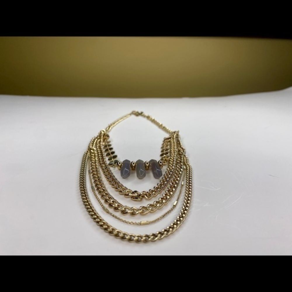 Milti-Chain/Crystal Necklace in Gold